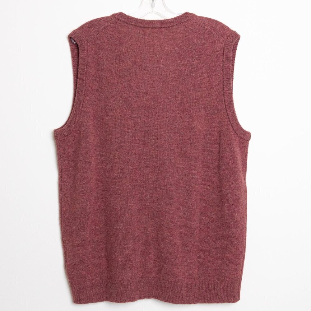 Woolovers Sweater Vest 100% Wool Toffee Brown V Neck Mens Large Unisex - Picture 2 of 14